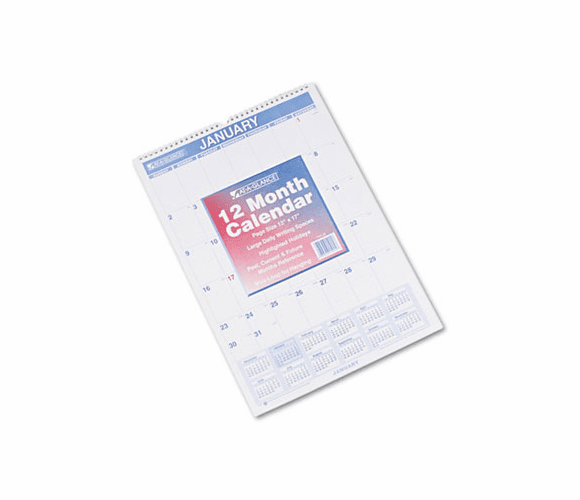 AAGPM228 Recycled Monthly Wall Calendar, Blue and Red, 12" x 17", 2013 By AT-A-GLANCE