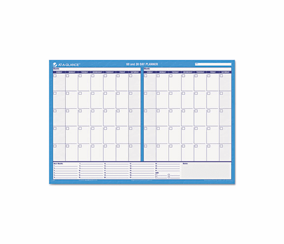 AAGPM23328 Recycled 30/60-Day Undated Horizontal Erasable Wall Planner, 36" x 24" By AT-A-GLANCE