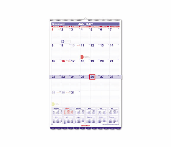 AAGPM2P28 Recycled Wall Calendar with Additional Features, 12" x 17", 2012 By AT-A-GLANCE
