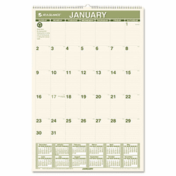 AAGPM3G28 Recycled Monthly Wall Calendar, 15 1/2" x 22 3/4", 2013 By AT-A-GLANCE