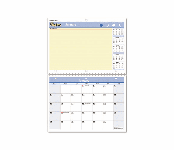 AAGPM5028 QuickNotes Recycled Desk/Wall Calendar, 11"x 8", 2013 By AT-A-GLANCE