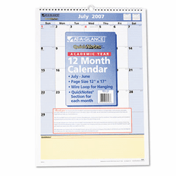 AAGPM5328 QuickNotes Recycled Monthly Wall Calendar, 12" x 17", 2012-2013 By AT-A-GLANCE