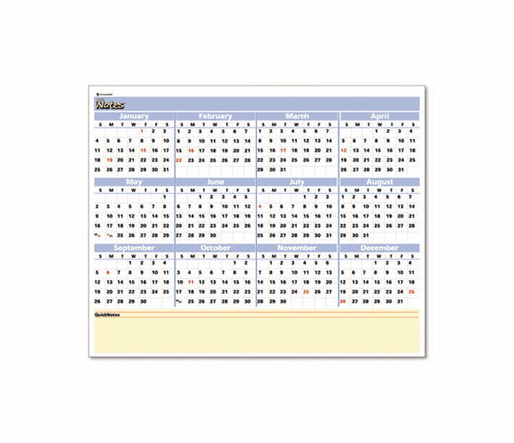AAGPM550B28 QuickNotes Recycled Mini Erasable Wall Planner, 16 x 12, 2013 By AT-A-GLANCE