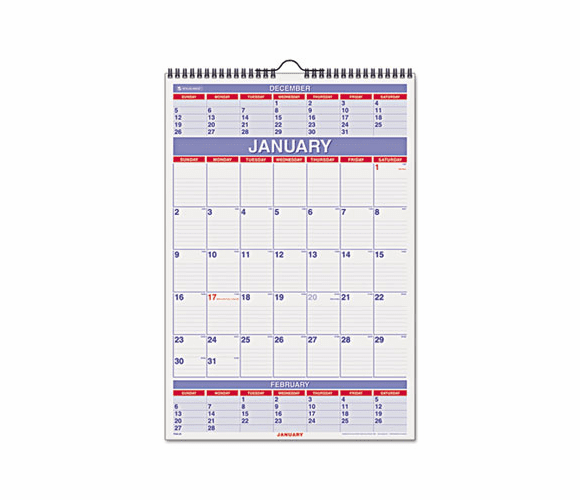 AAGPM628 Recycled Three-Month Calendar, 15 1/2" x 22 3/4", 2013 By AT-A-GLANCE