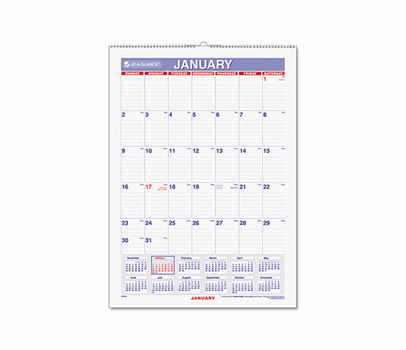 AAGPMLM0228 Recycled Erasable Monthly Wall Calendar, 12" x 17", 2013 By AT-A-GLANCE