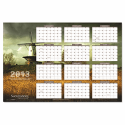 AAGPMW83B28 Successories Horizontal/Vertical Erasable Wall Planner, 24" x 36", 2013 By AT-A-GLANCE