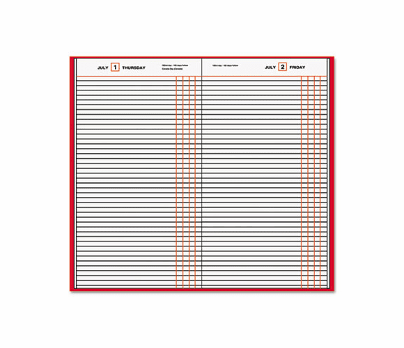 AAGSD37713 Standard Diary Recycled Daily Journal, Red, 7 11/16" x 12 1/8" By AT-A-GLANCE