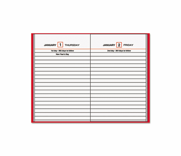 AAGSD38513 Standard Diary Recycled Daily Reminder, Red, 4 3/16 x 6 1/2 By AT-A-GLANCE