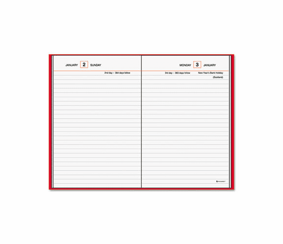 AAGSD38713 Standard Diary Recycled Daily Reminder, Red, 5" x 7 1/2" By AT-A-GLANCE