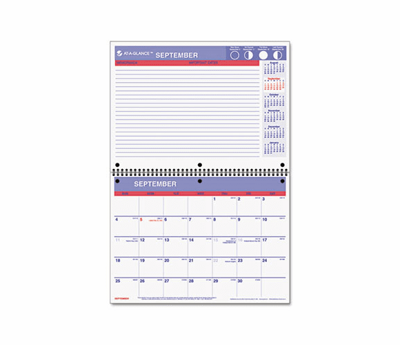 AAGSK1616 Recycled Monthly Desk/Wall Calendar, 11" x 8", 2012-2013 By AT-A-GLANCE