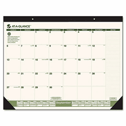 AAGSK18G00 Recycled Desk Pad, 22" x 17", 2012-2013 By AT-A-GLANCE