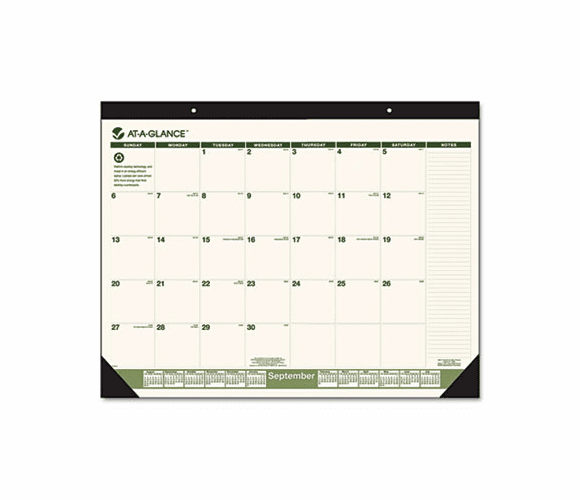 AAGSK18G00 Recycled Desk Pad, 22" x 17", 2012-2013 By AT-A-GLANCE