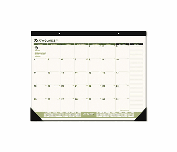 AAGSK32G00 Recycled Desk Pad, 22" x 17", 2013 By AT-A-GLANCE