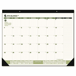 AAGSK32G00 Recycled Desk Pad, 22" x 17", 2013 By AT-A-GLANCE