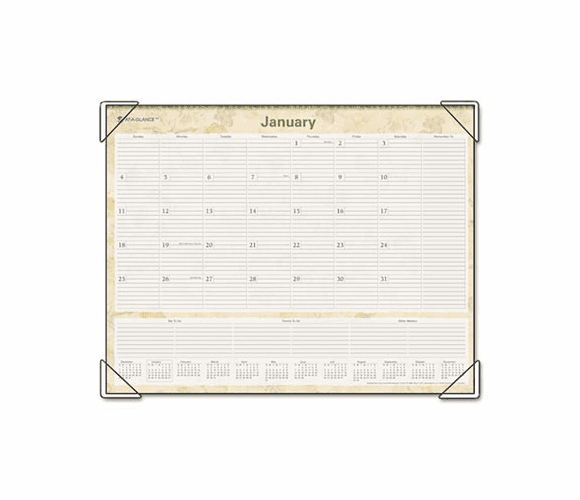 AAGSKLL3532 LifeLinks Recycled Desk Pad, 22" x 17", 2013 By AT-A-GLANCE