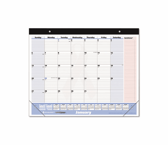 AAGSKPN7000 QuickNotes Special Edition Recycled Desk Pad, 22" x 17", 2013-2014 By AT-A-GLANCE