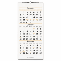AAGSW11528 Recycled Three-Month Reference Wall Calendar, 12 1/4 x 27, 2012-2014 By AT-A-GLANCE