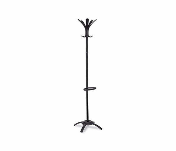 ABAPMCLEON CLEO Coat Stand, Black, Metal and Plastic, Stand Alone Rack, 10 Knobs By ALBA