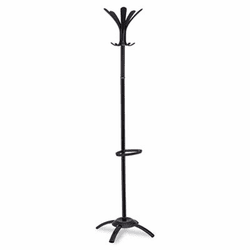 ABAPMCLEON CLEO Coat Stand, Black, Metal and Plastic, Stand Alone Rack, 10 Knobs By ALBA