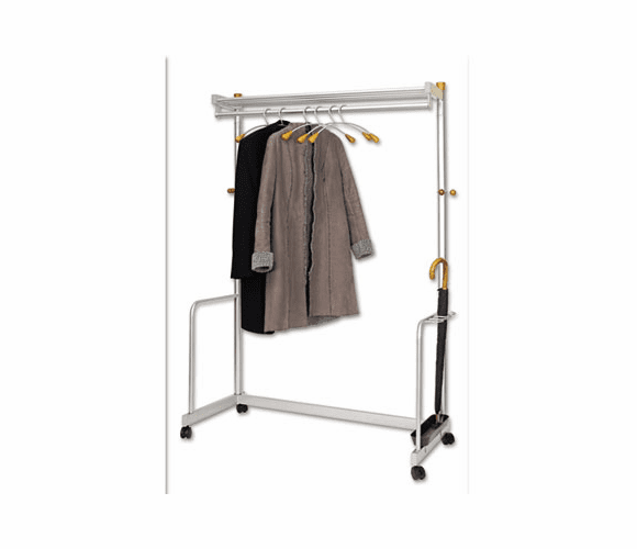 ABAPMLUXWL6 One-Shelf Coat Rack w/Umbrella Holder, Chrome, Metallic Gray By ALBA