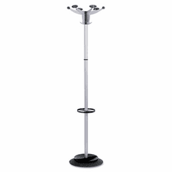 ABAPMSEV Sevilla Coat Rack w/Umbrella Holder, Six Knobs/Six Hooks, Chrome, Silver By ALBA