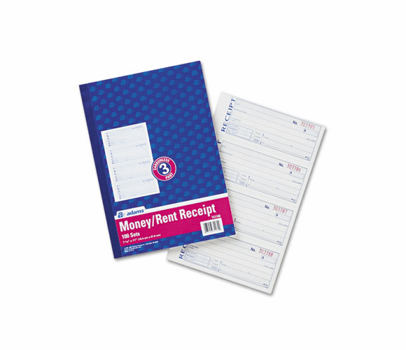 ABFTC1182 Receipt Book, 7 5/8 x 11, Three-Part Carbonless, 100 Forms By CARDINAL BRANDS INC.