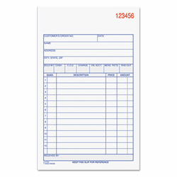 ABFTC4705 Carbonless Sales Order Book, Three-Part Carbonless, 4-3/16 x 7 3/16, 50 Sheets By CARDINAL BRANDS INC.