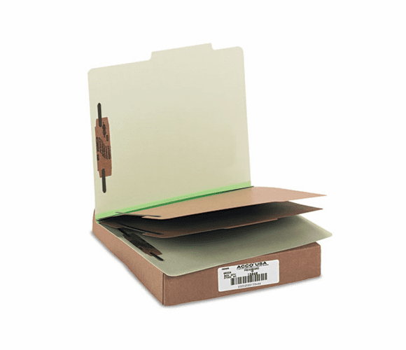 ACC15046 Pressboard 25-Pt. Classification Folder, Letter, Six-Section, Leaf Green, 10/Box By ACCO BRANDS, INC.