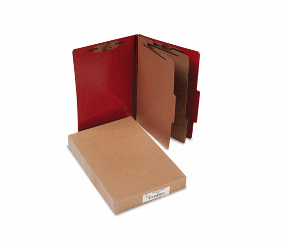 ACC16006 Presstex 20-Point Classification Folders, Legal, Six-Section, Red, 10/Box By ACCO BRANDS, INC.