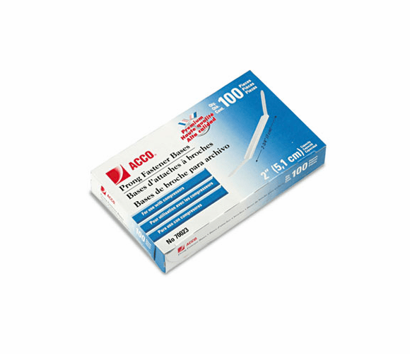 ACC70023 Prong Bases for Two-Piece Paper File Fasteners, Two Inch Capacity, 100/Box By ACCO BRANDS, INC.