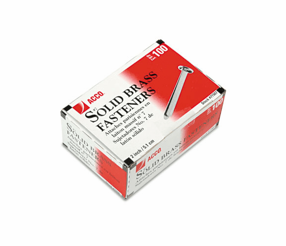ACC71507 Brass Prong Paper File Fasteners, Two Inches Long, 100/Box By ACCO BRANDS, INC.
