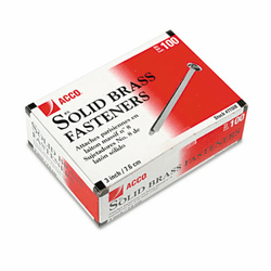 ACC71508 Brass Prong Paper File Fasteners, Three Inches Long, 100/Box By ACCO BRANDS, INC.