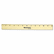 ACM05221 Flat Wood Ruler w/Two Double Brass Edges, 12", Clear Lacquer Finish By ACME UNITED CORPORATION