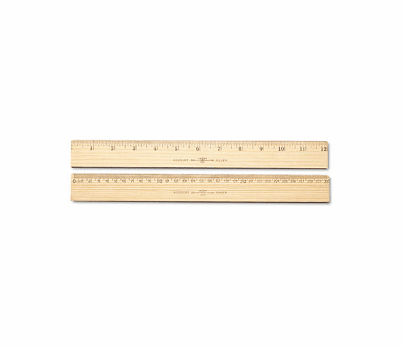 ACM10375 Wood Ruler, Metric and 1/16" Scale with Single Metal Edge, 30 cm By ACME UNITED CORPORATION