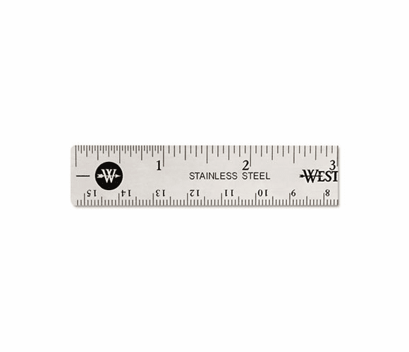 ACM10414 Stainless Steel Office Ruler With Non Slip Cork Base, 6" By ACME UNITED CORPORATION