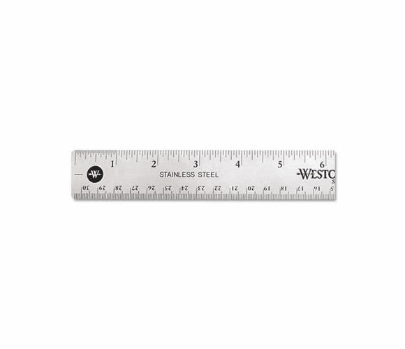 ACM10415 Stainless Steel Office Ruler With Non Slip Cork Base, 12" By ACME UNITED CORPORATION