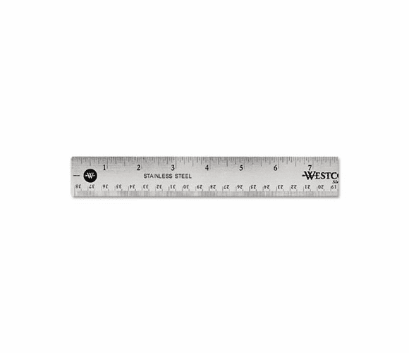 ACM10416 Stainless Steel Office Ruler With Non Slip Cork Base, 15" By ACME UNITED CORPORATION
