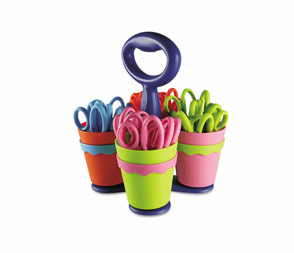 ACM14756 School Scissor Caddy and 25 Kids Scissors With Microban, 5" Blunt By ACME UNITED CORPORATION