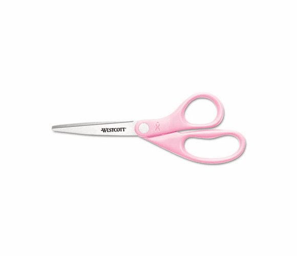 ACM15387 Pink Ribbon Stainless Steel Scissors with BCA Pin, 8", Pink By ACME UNITED CORPORATION
