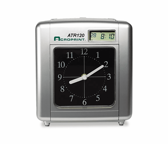 ACP010212000 Model ATR120 Analog/LCD Automatic Time Clock By ACRO PRINT TIME RECORDER