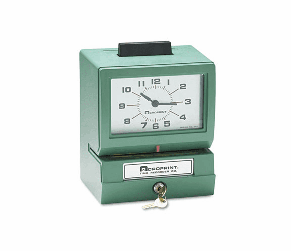 ACP01107040A Model 125 Analog Manual Print Time Clock with Date/0-23 Hours/Minutes By ACRO PRINT TIME RECORDER
