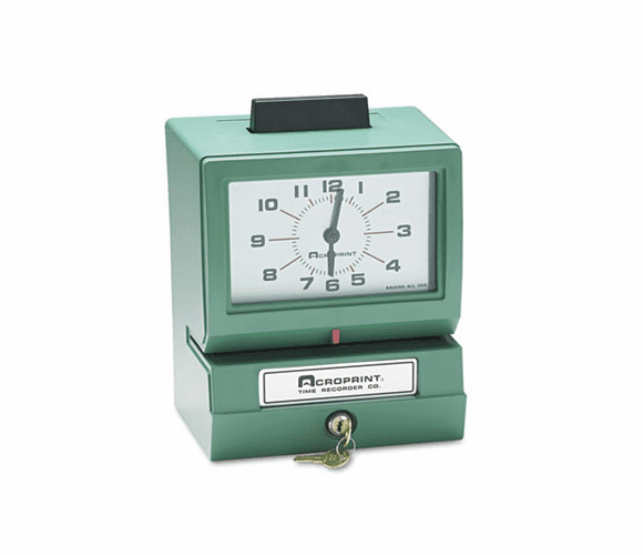 ACP011070411 Model 125 Analog Manual Print Time Clock with Month/Date/0-12 Hours/Minutes By ACRO PRINT TIME RECORDER