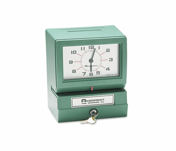 ACP012070400 Model 150 Analog Automatic Print Time Clock with Day/1-12 Hours/Minutes By ACRO PRINT TIME RECORDER