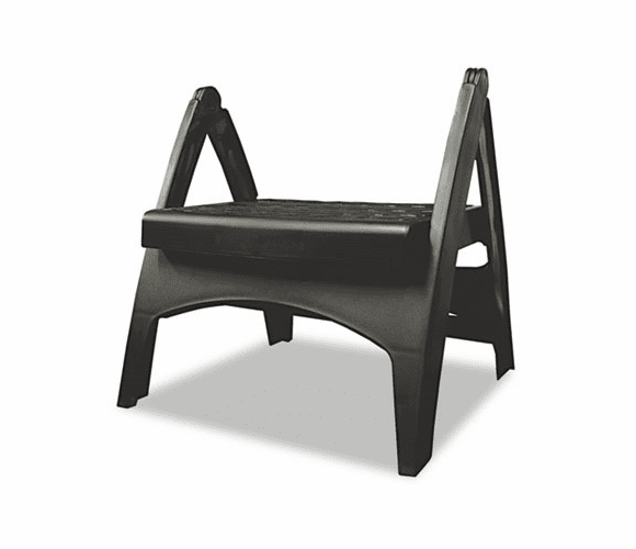 ADM8530023730 Quik-Fold Plastic Step Stool, Arched Foot Guides, 9 x 11-1/2 x 8, Black By ADAMS MANUFACTURING CORP.