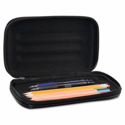AVT67000 Large Soft-Sided Pencil Case, Fabric with Zipper Closure, Black By ADVANTUS CORPORATION