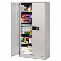 ALE80362 Quick-Assemble Electronic Lock Cabinet, 36w x 18d x 72h, Light Gray By ALERA