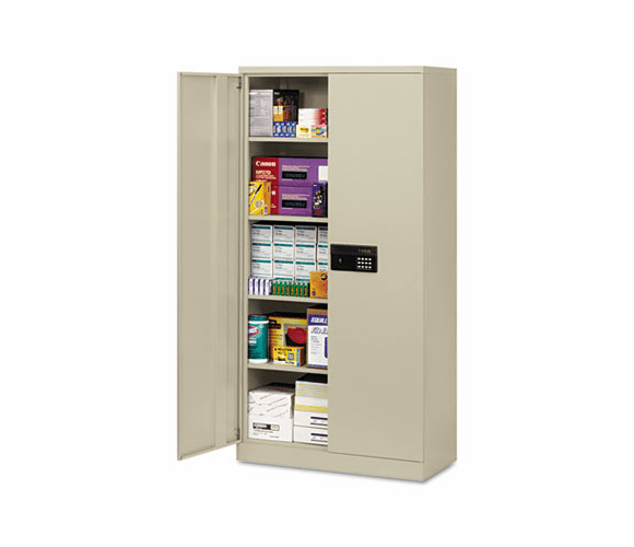 ALE80363 Quick-Assemble Electronic Lock Cabinet, 36w x 18d x 72h, Putty By ALERA