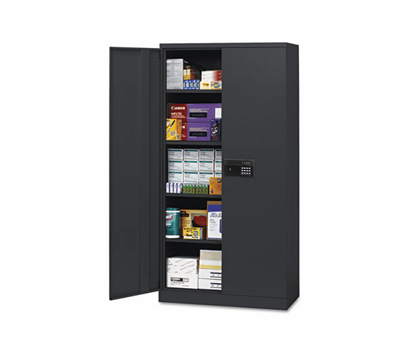 ALE82369 Quick-Assemble Electronic Lock Cabinet, 36w x 24d x 78h, Black By ALERA