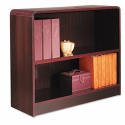 ALEBCR23036MY Radius Corner Bookcase, Wood Veneer, 2-Shelf, 35-3/8w x 11-3/4d x 30h, Mahogany By ALERA