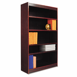 ALEBCS56036MY Square Corner Bookcase, Wood Veneer, 5-Shelf, 36w x 11-3/4d x 60h, Mahogany By ALERA